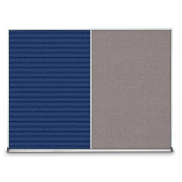 United Visual Products Triple Door Radius Plus Corkboard, 72" x UV8005PLUS-BRONZE-PEARL - main